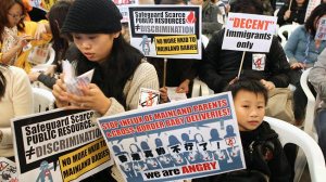 Hong Kongers protesting against mainlanders